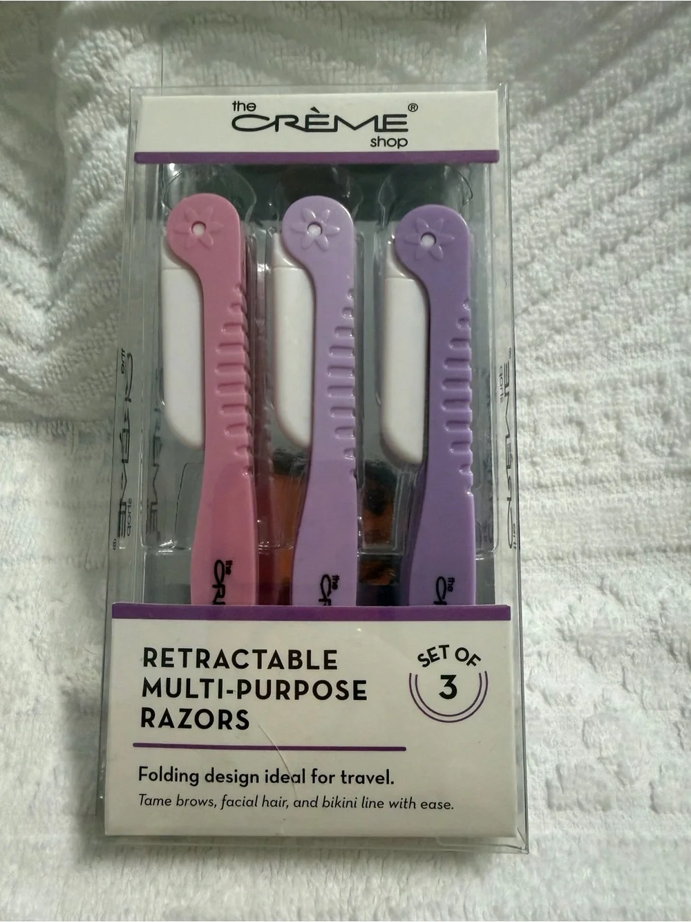 En Crème Retractable Multi-Purpose Razors Set of 3 - Pink & Lavender